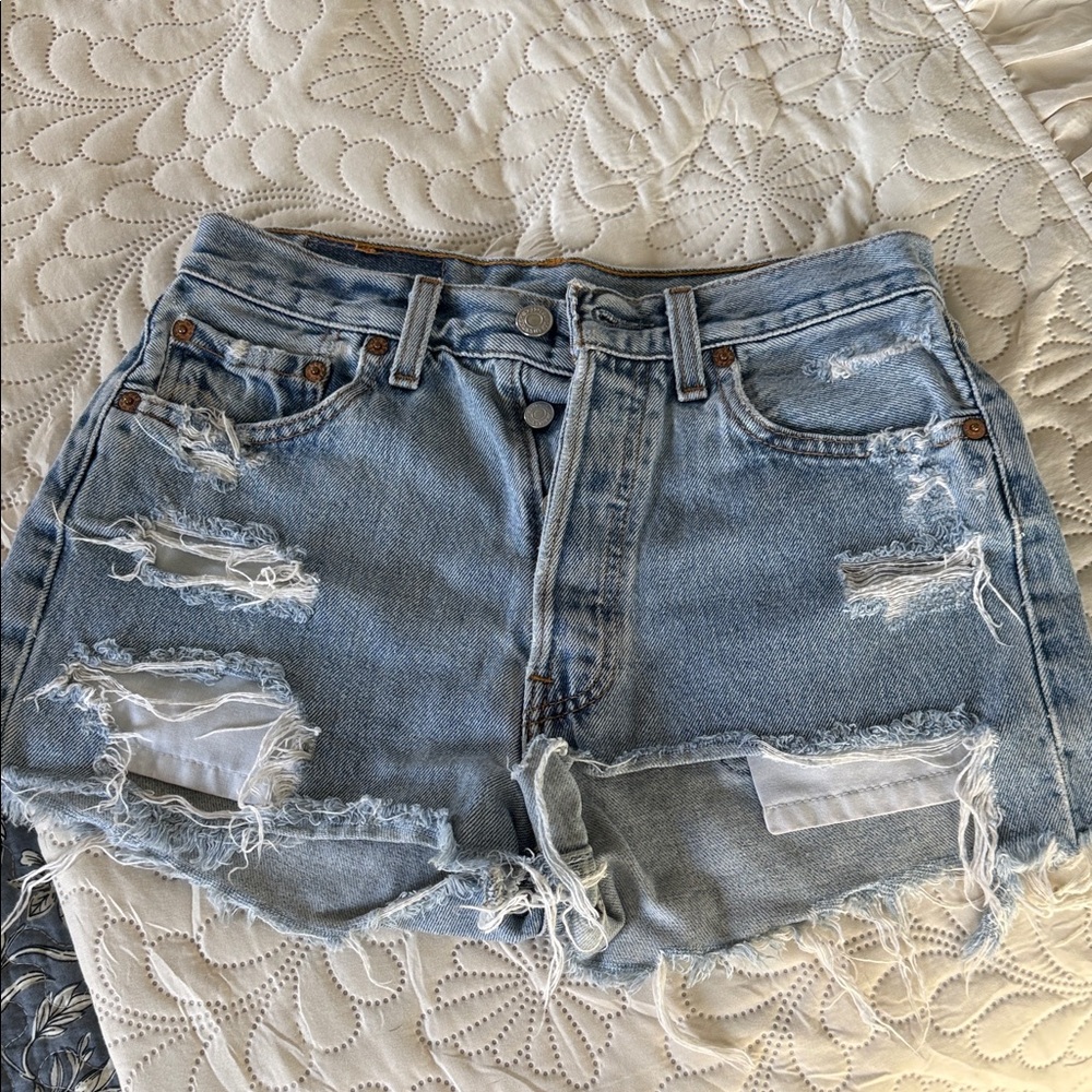 Levi Distressed Denim Women Shorts